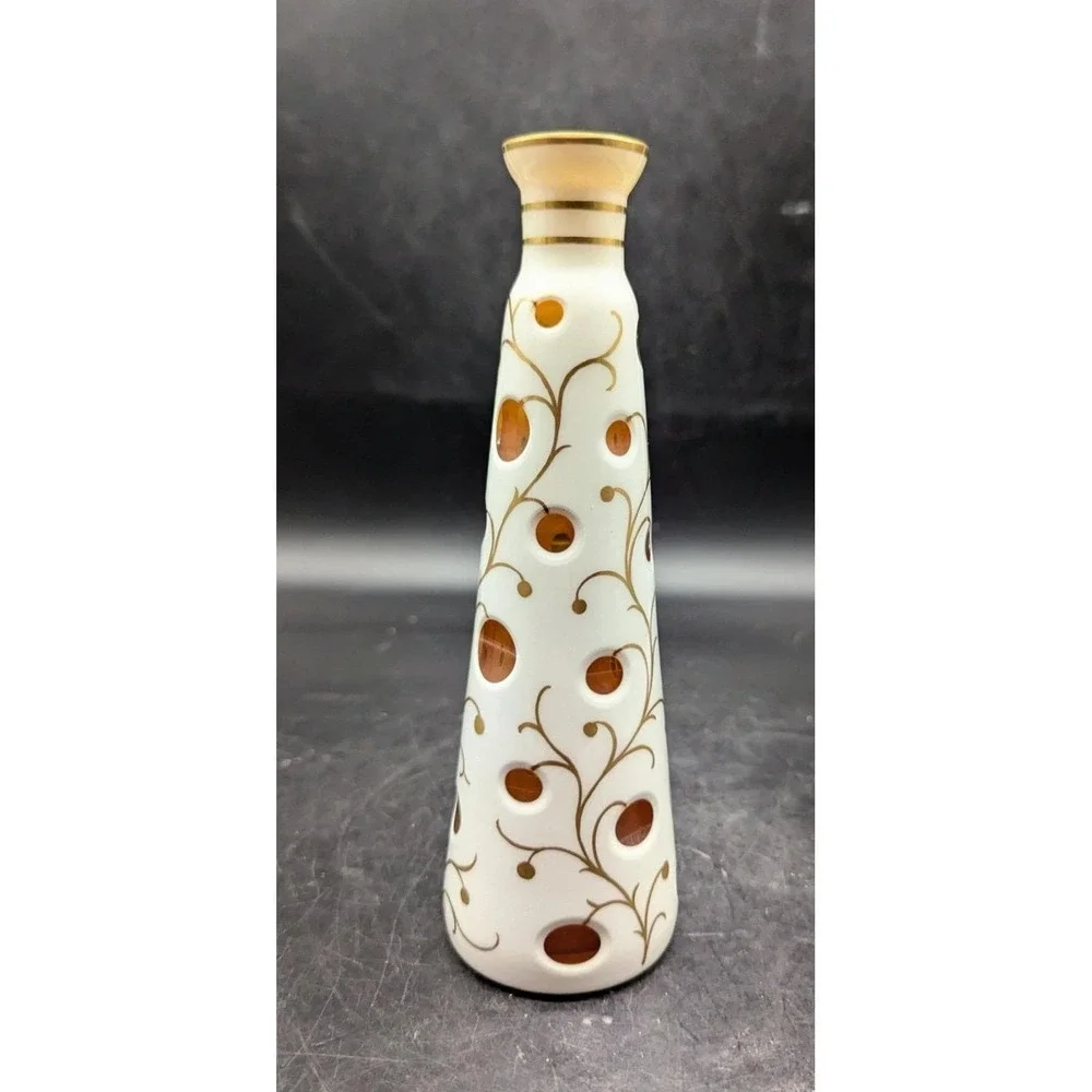 Vintage‎ German Bohemian Amber Cased Glass 9
